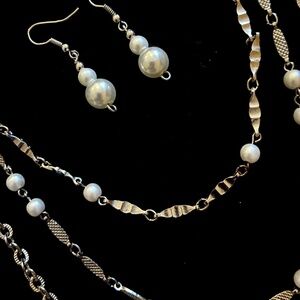 Jewelry Set: Bracelet, Necklace, Earrings, Bangles